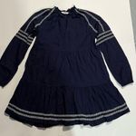 BB Dakota | NEW Fun with Tiers Navy Bohemian Shirt Dress Size S Blue Photo 0