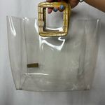 STAUD  Clear Purse with Inner Clutch Faux Crocodile Print Photo 10