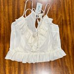 Mahina  Ruffle Cami Ivory Top NEW with Tags‎ - Size S. Photo 4