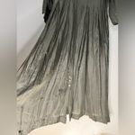 Melissa Silks 100% Silk Button Front Midi Dress green Photo 5