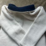 Old Navy Like New White and Navy Fleece Sweatshirt Quarter Zip Sherpa Size Small Photo 3