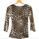 Alfani - Cheetah 3/4 Sleeve Blouse w/ Gold Jewel Photo 3