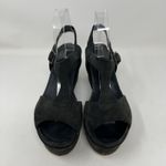 Naked Feet Bardii Platform Sandals Women's Size 8.5M Black Suede Leather Shoes Photo 3