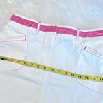 Loft Ann Taylor  Stretch White Denim Skirt Women’s Size 6 Pink Gingham Trim Photo 5