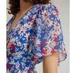 Rixo Florida Floral Daisy Flutter Sleeve Midi Dress Empire Waist Daisy NWOT Blue Photo 2