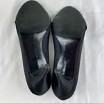 Nina  Satin Ruffle Peep Toe Heels Black 8.5 Photo 5