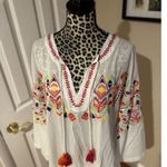 Mudpie tunic blouse top embroidered relax fit size L Cover Up Cotton White Size L Photo 1