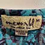 One World  Blue Y2K Rhinestone Short Sleeve Womens Top‎ Medium Photo 2