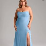 Azazie NWT -  Saige Steel Blue A-Line Chiffon Convertible Dress (A16) Photo 2