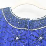 Adrianna Papell Womens VTG Vintage 100% Silk Flower Beaded Party Evening Top M Photo 5