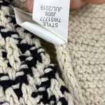 Lucky Brand  Novelty Stitch Cardigan Small‎ Cream Black Cable Knit Open Sweater Photo 8