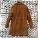 Bernadino Collection suede leather faux fur lined penny lane style trench coat Brown Size L Photo 1