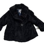 Live a Little LAL Black Faux Fur Teddy Shawl Collar Pockets Jacket Coat Size Large NEW Photo 6