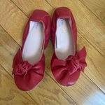 FERCA 81 Italian Leather Red Bow Ballet Flats Shoes Size 38 New Photo 7