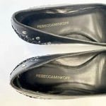 Rebecca Minkoff Black Suede Studded Stitched Pointy Toe Flats Size 8.5 Photo 5