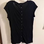 Rock & Republic Black Floral Cross Women's Tee Size Medium Photo 2