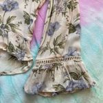 American Eagle  Outfitters Button Tie Front Ruffle Floral Blouse | Size XS Photo 8