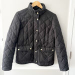 J.Crew  Puffer Black Argyle Print Button Front Quilted Jacket Coat Size Small Photo 0