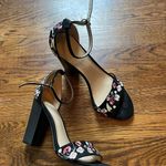 Charlotte Russe Flower Detail Black Heels size 7 Photo 0