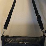 Travelon  Leather Navy Blue Shoulder Bag Organizer Purse Photo 2