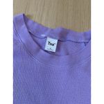 Aritzia TNA Alder Thermal Top Women XS Purple Waffle Knit Crewneck Pullover 1986 Photo 3