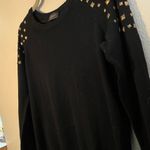Chic Black Sweater with Gold Studs Size M Photo 1