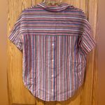 Madewell Courier Button-Back Shirt in Mulled Wine Smith Rainbow Stripe Sz XS NEW Photo 8