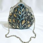 Judith Leiber Swarovski Crystal Leopard Print Chatelaine Miniaudiere Evening Bag Silver Photo 0