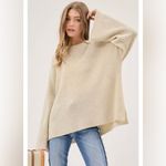 Grade & Gather NWT & Gather Wool Blend Oversized Cream Wide Arm Sweater $72 S/M Photo 1