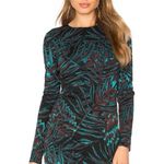 Mara Hoffman Herbarium Jacquard Fitted Long Sleeve Dress in Teal Multi Photo 10