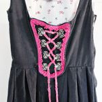 Original Steindl Vintage Black Floral Embroidered Dirndl Festival Mini Dress Size XS Photo 3