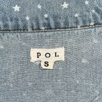 POL Size S Blue - White Star Print Distressed Frayed Denim Jean Jacket Photo 3