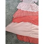 Anthropologie  polagram midi dress spring summer pink monochrome ruffle flutter M Photo 14