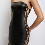 Meshki NEW  leona faux leather lace up mini dress Photo 3