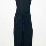 ALLSAINTS  Sami Cupro Knot Front Maxi Dress Size 0 in Black New All Saints Photo 4