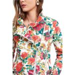 Pilcro  x The Letterpress by Anthropologie Floral Denim Moto Jacket Photo 2