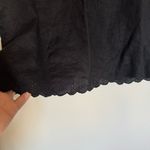 J.Crew  Women Size 0 Linen Eyelet Lace Black Cross Open Back Blouse Top Photo 2