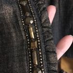 Chico's  Blazer No Button Jacket Metallic Gold jeweled Beaded front jacke… Photo 4