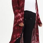 Torrid  Wine Tie Dye Gauze‎ Long Kimono Plus Size 1X Photo 0