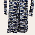 Boden Blue Geometric Print Long Sleeve Ruched V Photo 2