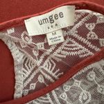 Umgee Rust Orange Lace Babydoll Top Dress Peasant Crochet Cottage Boho Sheer Photo 2