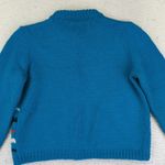Vintage Womens Knit Cardigan Striped Teal Blue Sweater Button Front Jacket Large Photo 4