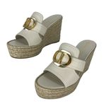 Christian Dior White CD Montaigne Wedge Slide Sandals Photo 2
