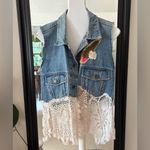 Native American Indian Denim Vest Size L Photo 1