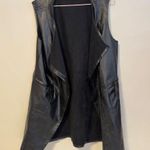 Max Studio M Faux Leather Suede Zip Sleeveless Vest Dress Black Womens Size M Size M Photo 0