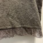 Joie  Sweater Gray Scoop Neck w/ Deep Back Lace Hem Knit Sz M GUC Cashmere Blend Photo 5