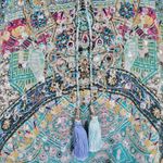 Camilla Silk Drop Shoulder Metallic Sparkle Embellished Boho Top Blouse XS Photo 5