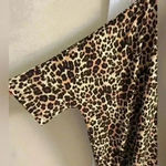 Chico's  tunic top‎ leopard print crewneck tie front slouchy. Large Photo 1