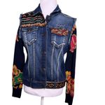 Desigual Jean Jacket Embroidered Art to wear Ceci Azul Size EU42 US10 Photo 2