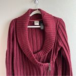 Harley Davidson Harley-Davidson Cardigan Maroon Shawl Collar Moto Zip Knit Sweater Sz M GUC Photo 1